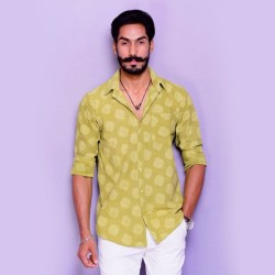 Men's Mustard Cotton Shirt Men's Mustard Cotton Shirt